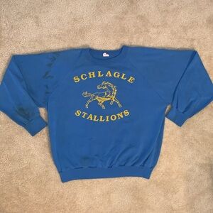 Vintage High School Senior Year Sweatshirt, Class of 1986, Blue